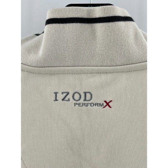 Izod PerformX Men's 1/4 Zip High Collar Knit Golf Sweatshirt Jacket Beige XXL - Picture 5 of 10